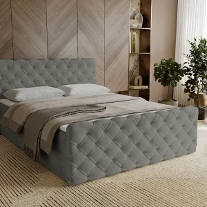 Gestoffeerd bed 140×200 Portofino – bed met opbergruimte, geïntegreerde veringmatras – Tweepersoonsbed grijs (Elegance 19) Gestoffeerd bed 140×200 Portofino – bed met opbergruimte, geïntegreerde veringmatras – Tweepersoonsbed grijs (Elegance 19)