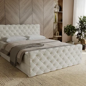 Gestoffeerd bed 140×200 Portofino – bed met opbergruimte, geïntegreerde veringmatras – Tweepersoonsbed crème (Elegance 1) Gestoffeerd bed 140×200 Portofino – bed met opbergruimte, geïntegreerde veringmatras – Tweepersoonsbed crème (Elegance 1)