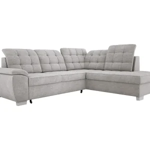 Hoekbank LOTTA in stof ASTI, 258x212cm – elegant design, slaapfunctie en ruime opbergruimte, rechts, CLAIR
