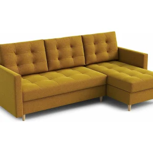 Hoekbank DIVO met slaapfunctie, 224×103 cm, elegant design, hoogwaardige materialen, kleur bruin, rechts Hoekbank DIVO met slaapfunctie, 224×103 cm, elegant design, hoogwaardige materialen, kleur bruin, rechts