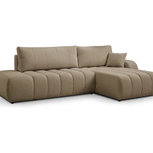 Hoekbank met slaapfunctie BALOO – Modern design, hoge functionaliteit, comfortabele zitting, duurzame materialen, kleur bruin, rechts Hoekbank met slaapfunctie BALOO – Modern design, hoge functionaliteit, comfortabele zitting, duurzame materialen, kleur bruin, rechts