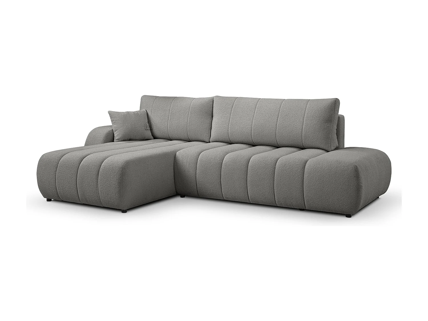 Hoekbank met slaapfunctie BALOO - Modern design, hoge functionaliteit, comfortabele zitting, duurzame materialen, kleur lichtgrijs, links