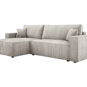 Hoekbank POSO XL met box – liggend, ribstof, waveveren, lichtbeige, comfortabel, 274x143x83 cm Hoekbank POSO XL met box – liggend, ribstof, waveveren, lichtbeige, comfortabel, 274x143x83 cm