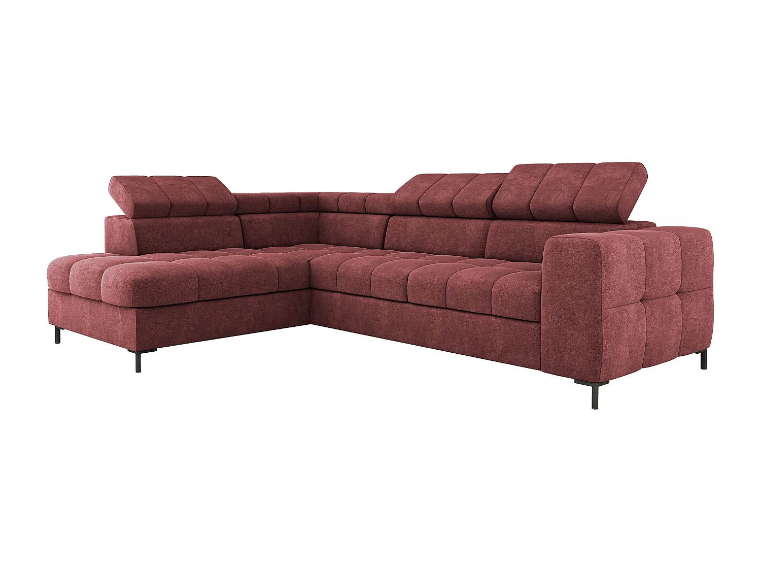 Hoekbank PABLOS met verstelbare hoofdsteun 279x201cm | Slapen & opbergen, Vogue Lichtrood, Links