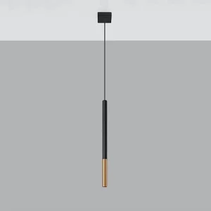 Hanglamp MOZAICA modern van  – 1 lichtbronnen – L.8 x H.100 cm – zwart/koper