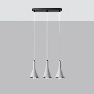 Hanglamp REA modern van – 3 lichtbronnen – L.46 x H.110 cm – grijs Hanglamp REA modern van – 3 lichtbronnen – L.46 x H.110 cm – grijs
