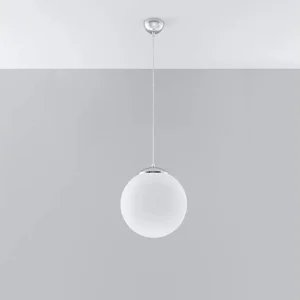 Hanglamp UGO minimalistisch van – 1 lichtbronnen – L.30 x H.120 cm – wit/chroom Hanglamp UGO minimalistisch van – 1 lichtbronnen – L.30 x H.120 cm – wit/chroom