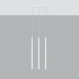 Hanglamp PASTELO modern van  – 3 lichtbronnen – L.30 x H.90 cm – wit