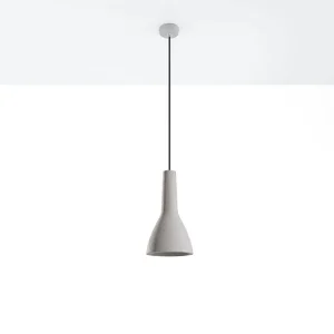 Hanglamp EMPOLI industrieel van  – 1 lichtbronnen – L.17 x H.132 cm – grijs