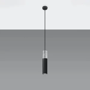 Hanglamp BORIGIO modern van – 1 lichtbronnen – L.8 x H.105 cm – zwart grijs Hanglamp BORIGIO modern van – 1 lichtbronnen – L.8 x H.105 cm – zwart grijs
