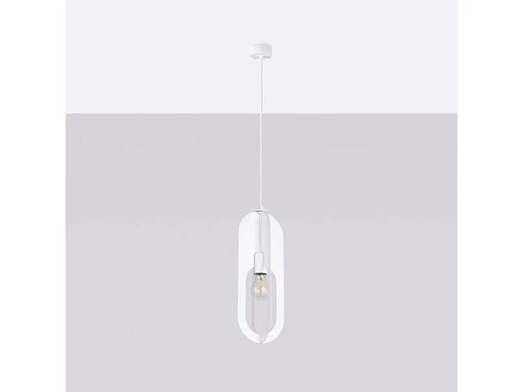 Hanglamp NICUS modern van - 1 lichtbronnen - L.11 x H.140 cm - wit