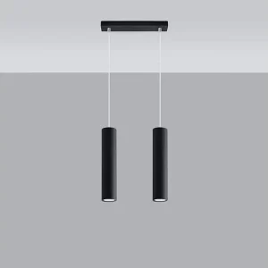 Hanglamp LAGOS modern van – 2 lichtbronnen – L.30 x H.90 cm – zwart Hanglamp LAGOS modern van – 2 lichtbronnen – L.30 x H.90 cm – zwart