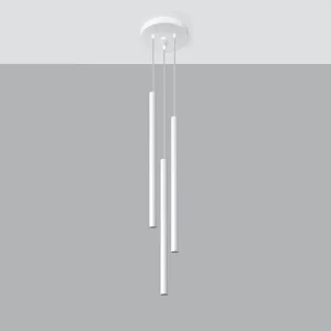 Hanglamp PASTELO modern van – 3 lichtbronnen – L.20 x H.90 cm – wit Hanglamp PASTELO modern van – 3 lichtbronnen – L.20 x H.90 cm – wit