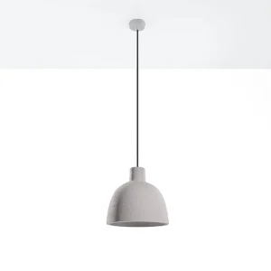 Hanglamp DAMASO industrieel van  – 1 lichtbronnen – L.28 x H.128 cm – grijs