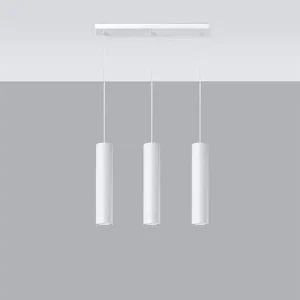 Hanglamp LAGOS modern van – 3 lichtbronnen – L.45 x H.90 cm – wit Hanglamp LAGOS modern van – 3 lichtbronnen – L.45 x H.90 cm – wit