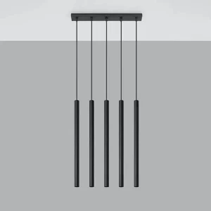 Hanglamp PASTELO modern van  – 5 lichtbronnen – L.45 x H.90 cm – zwart
