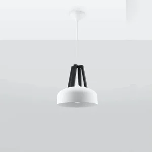 Hanglamp CASCO modern van – 1 lichtbronnen – L.30 x H.85 cm – wit Zwart Hanglamp CASCO modern van – 1 lichtbronnen – L.30 x H.85 cm – wit Zwart