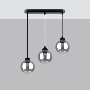 Hanglamp ALINO modern van – 3 lichtbronnen – L.45 x H.117 cm – zwart Hanglamp ALINO modern van – 3 lichtbronnen – L.45 x H.117 cm – zwart