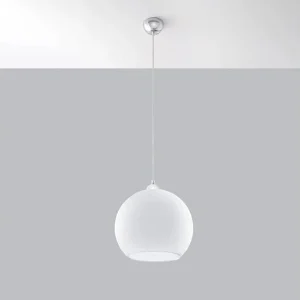 Hanglamp BALL minimalistisch van – 1 lichtbronnen – L.30 x H.120 cm – wit Hanglamp BALL minimalistisch van – 1 lichtbronnen – L.30 x H.120 cm – wit