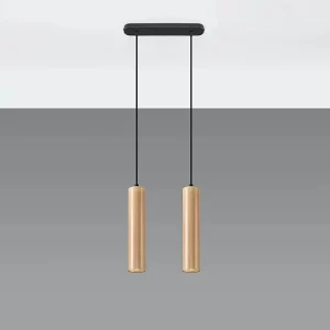 Hanglamp LINO Scandinavisch van – 2 lichtbronnen – L.30 x H.90 cm – natuurlijk hout Hanglamp LINO Scandinavisch van – 2 lichtbronnen – L.30 x H.90 cm – natuurlijk hout
