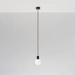 Hanglamp EDISON modern van  – 1 lichtbronnen – L.8 x H.106 cm – zwart