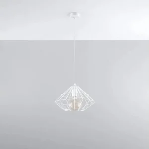 Hanglamp UMBERTO industrieel van – 1 lichtbronnen – L.32 x H.120 cm – wit Hanglamp UMBERTO industrieel van – 1 lichtbronnen – L.32 x H.120 cm – wit