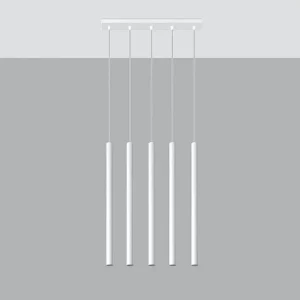 Hanglamp PASTELO modern van  – 5 lichtbronnen – L.45 x H.90 cm – wit
