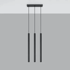 Hanglamp PASTELO modern van  – 3 lichtbronnen – L.30 x H.90 cm – zwart
