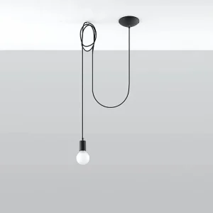 Hanglamp EDISON zolder van  – 1 lichtbronnen – L.300 x H.150 cm – zwart