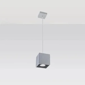Hanglamp QUAD modern van – 1 lichtbronnen – L.10 x H.110 cm – grijs Hanglamp QUAD modern van – 1 lichtbronnen – L.10 x H.110 cm – grijs