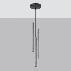 Hanglamp PASTELO modern van – 3 lichtbronnen – L.19,5 x H.115 cm – grijs Hanglamp PASTELO modern van – 3 lichtbronnen – L.19,5 x H.115 cm – grijs