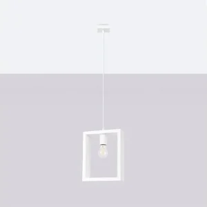 Hanglamp ARIES Scandinavisch van  – 1 lichtbronnen – L.24 x H.133 cm – wit