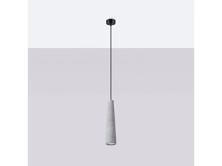 Hanglamp ELECTRA industrieel van - 1 lichtbronnen - L.8 x H.125 cm - grijs