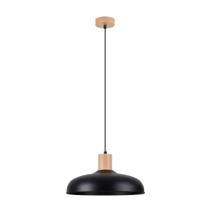 Hanglamp INDY Scandinavisch van  – 1 lichtbronnen – L.38 x H.120 cm – zwart