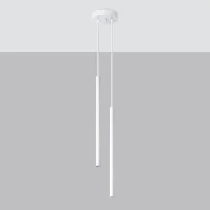 Hanglamp PASTELO modern van – 2 lichtbronnen – L.15 x H.118 cm – wit Hanglamp PASTELO modern van – 2 lichtbronnen – L.15 x H.118 cm – wit