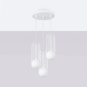 Hanglamp BRINA modern van – 3 lichtbronnen – L.34 x H.115 cm – wit Hanglamp BRINA modern van – 3 lichtbronnen – L.34 x H.115 cm – wit