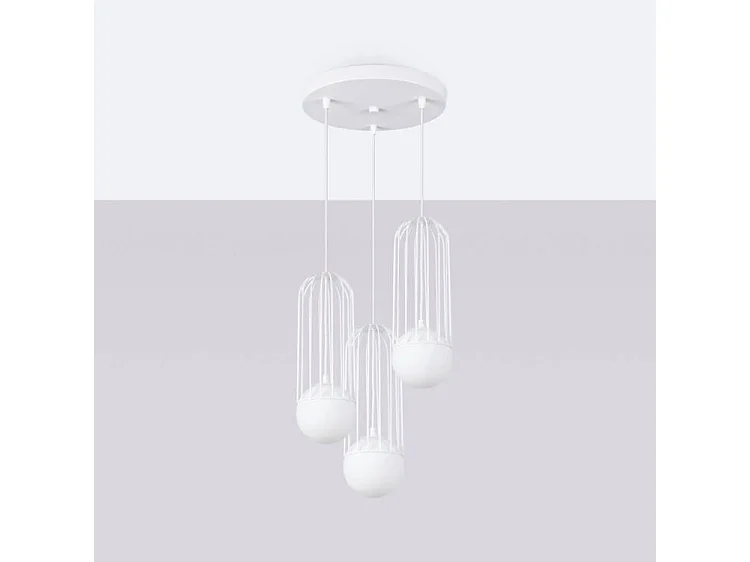 Hanglamp BRINA modern van - 3 lichtbronnen - L.34 x H.115 cm - wit