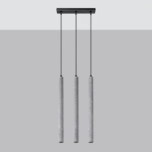 Hanglamp PASTELO modern van  – 3 lichtbronnen – L.30 x H.110 cm – grijs