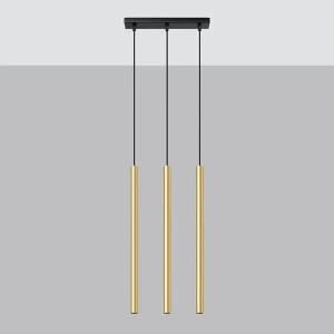 Hanglamp PASTELO modern van  – 3 lichtbronnen – L.30 x H.90 cm – gouden glans