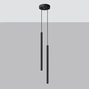 Hanglamp PASTELO modern van – 2 lichtbronnen – L.15 x H.118 cm – zwart Hanglamp PASTELO modern van – 2 lichtbronnen – L.15 x H.118 cm – zwart