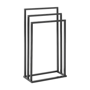 Handdoekrek zwart/donkerhout 45 x 84 cm CHARRAS Handdoekrek zwart/donkerhout 45 x 84 cm CHARRAS