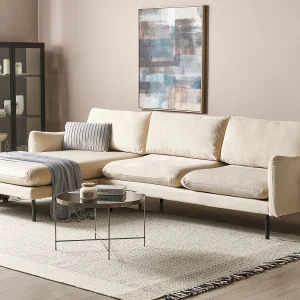 Hoekbank VINTERBRO Fluweel Lichtbeige 4-zitter Rechterzijde Hoekbank VINTERBRO Fluweel Lichtbeige 4-zitter Rechterzijde