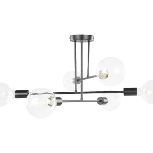 Hanglamp 6 lampen zwart KIDANE Hanglamp 6 lampen zwart KIDANE