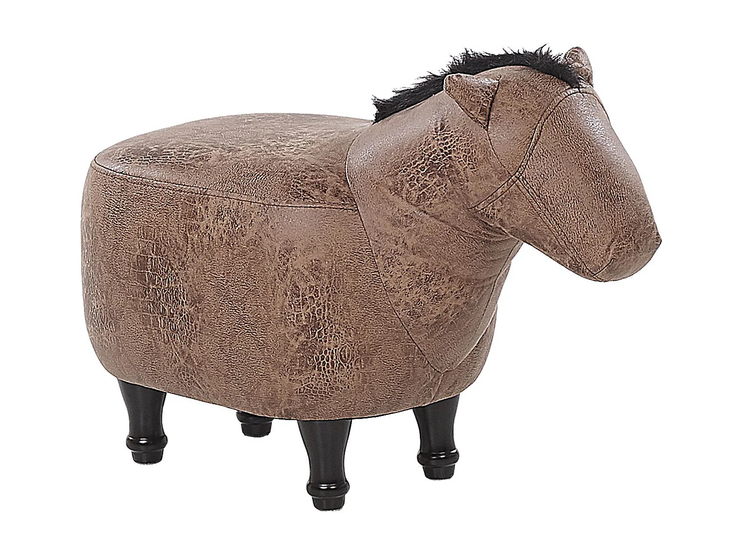 Hocker kunstleer bruin HORSE