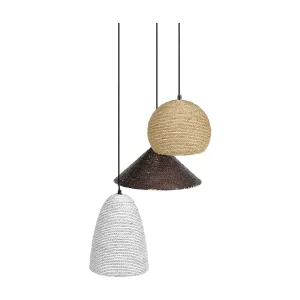 Hanglamp 3 lampen riet meerkleurig ENDRICK Hanglamp 3 lampen riet meerkleurig ENDRICK