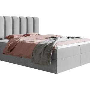 Gestoffeerd bed 140×200 met matras Rimini – bed met topper, opbergruimte, lichtgrijs (Jasmine 90) Gestoffeerd bed 140×200 met matras Rimini – bed met topper, opbergruimte, lichtgrijs (Jasmine 90)