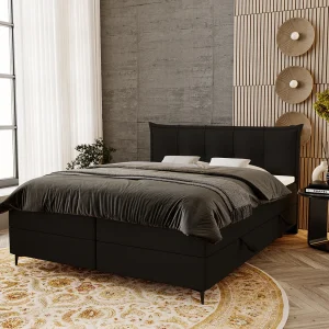 Gestoffeerd bed 140×200 Liron – Tweepersoonsbed met matras, met topper, opbergruimte, Zwart (Anthology 19) Gestoffeerd bed 140×200 Liron – Tweepersoonsbed met matras, met topper, opbergruimte, Zwart (Anthology 19)
