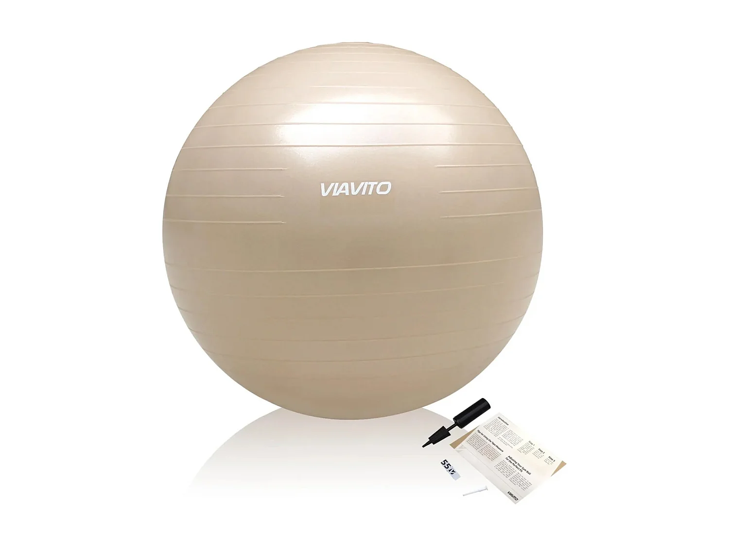 Gymnastiekbal - Viavito - 55 cm - Anti-barst - Beige