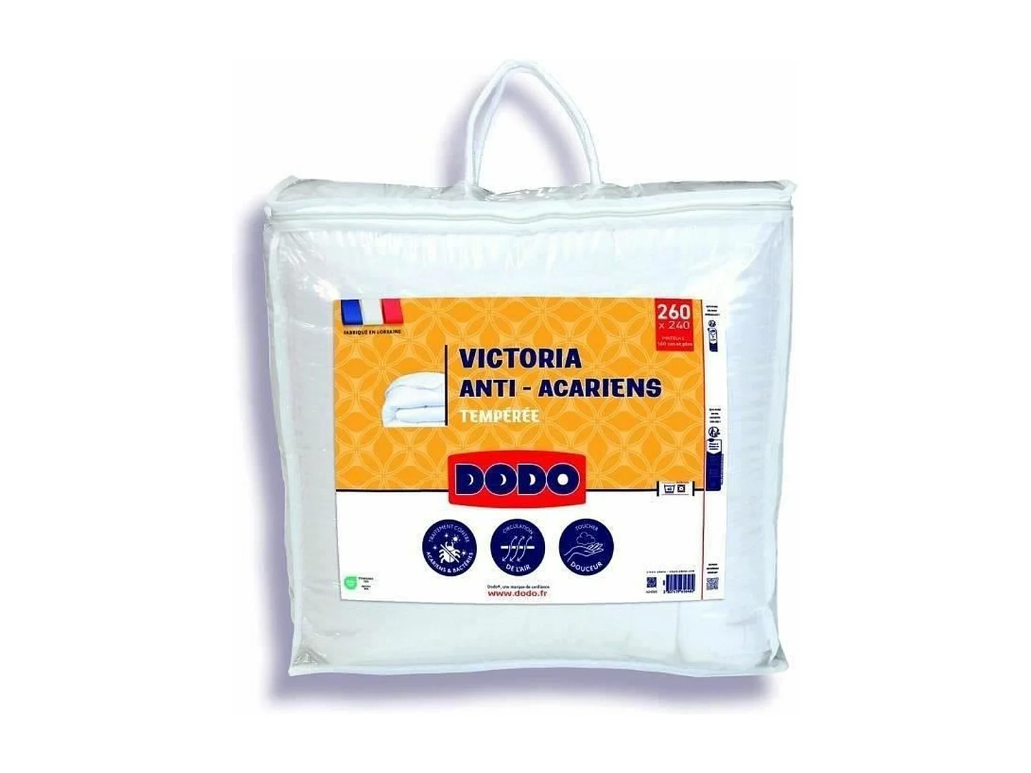 Gewatteerde anti-allergene dekbed VICTORIA 240 x 260 cm wit