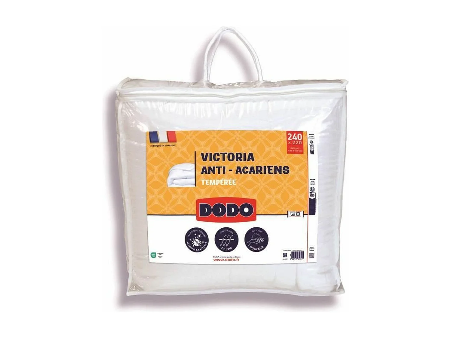 Getemperd anti-allergisch dekbed VICTORIA 220 x 240 cm wit